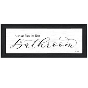"No Selfies in the Bathroom" by Lori Deiter, Ready to Hang Framed Print, Black Frame - 1 of 4