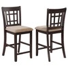 Counter Height Stools with Lattice Back, Padded Seat, and Sturdy Frame, Ideal for Kitchens and Dining Areas (Set of 2) - 2 of 4