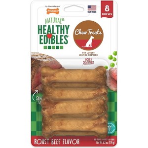 Nylabone Healthy Edibles Wholesome Roast Beef Flavor Dog Chews - Petite(8 Pack) - 1 of 4