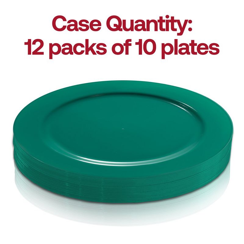 Smarty Had A Party Solid Green Holiday Round Disposable Plastic Dinner Plates (10.25") (120 Plates), 4 of 7
