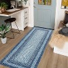 Grey/Blue Washable Runner Rug, Non-Slip Modern Hallway Carpet, Stain Resistant Low Pile Mat for Living Room, Bedroom, Kitchen - 2 of 4
