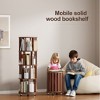 Racxily Solid Wood Rotating Bookshelf on Wheels, 360¡ã Spinning Book Shelf Tower, Narrow Rolling Bookshelves for Corner, Bedroom, Office, Walnut - 3 of 4