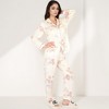Anna-Kaci Lounge Women's Floral Butterfly Print Long Sleeve Pajama Set with Button-Up Top Chest Pocket and Relaxed Fit Pants - 3 of 4