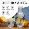 Elle Décor Vintage Night Bedside 33 oz. Water Carafe With Tumbler, 2-Piece Set, Elegant Pitcher and Matching Drinking Glass Doubles As Lid - 4 of 4