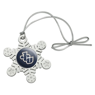 John Carroll University Primary Logo Metal Snowflake Christmas Tree Holiday Ornament