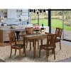 HomeStock 5-Pc Mahogany Finish Solid Wood Top - Dining Room Set - Seats 4 - 2 of 4