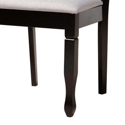 Maya Modern Grey Fabric and Espresso Wood 5-Piece Dining Set