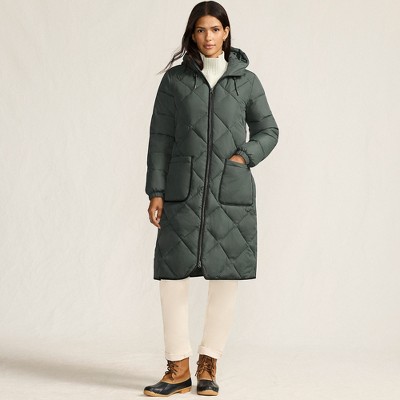 Lands' End Women's FeatherFree Insulated Diamond Quilted Maxi Coat
