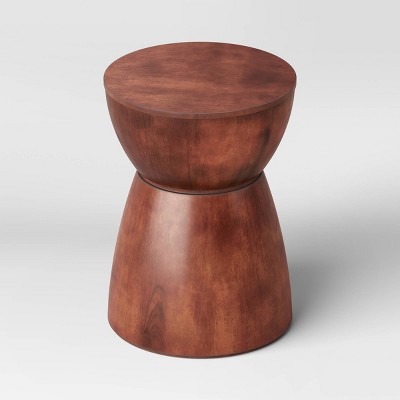 Prisma Round Wood Turned Drum Accent Table - Thumbnail 4