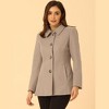 INSPIRE CHIC Women's Work Office Winter Overcoat Single Breasted Point Collar Pea Coat - 2 of 4