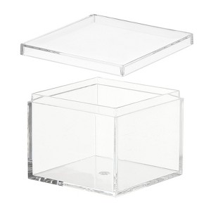 Unique Bargains Square Cube Clear Acrylic Box with Lid for Candy Tiny Jewelry Display - 1 of 4