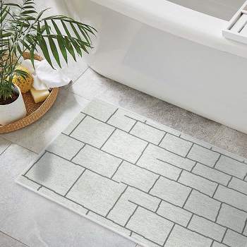 Bathroom Toilet Waterproof Floor Mat Extra Soft Washable Bath Mat for  Stairs Courtyard Garage Gray 40*60cm