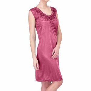 Ezi Satin Nightgowns for Women - Soft & Breathable Knee-Length Night Gowns - 1 of 4