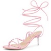 Allegra K Women's Lace Up Open Toe Stiletto Heel Sandals - 2 of 4