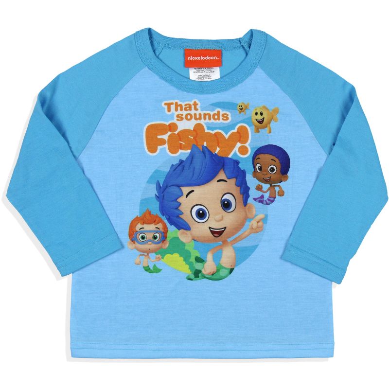 Nickelodeon Toddler Boys' Bubble Guppies That Sounds Fishy Sleep Pajama Set Turquoise, 2 of 4