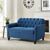 Nuria 51.5" Wide Transitional Button-tufted Loveseat with Tapered Solid Wood Legs and Flared Arms|Artful Living Design - 2 of 4