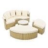 Nestfair Wicker Outdoor Round Sectional Daybed with Retractable Canopy Cushions - 2 of 4