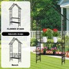 Dolonm Metal Garden Arch with Gate Climbing Plants Support Rose Arch Outdoor Black - 4 of 4
