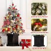 TackView Pre-Lit Artificial Christmas Tree with Potted Base, Flocked Snow Warm White LED Lights Red Berries, Xmas Holiday Decor - 3 of 4