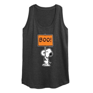 Women's - Peanuts - Snoopy Boo Sign Graphic Racerback Tank - 1 of 4