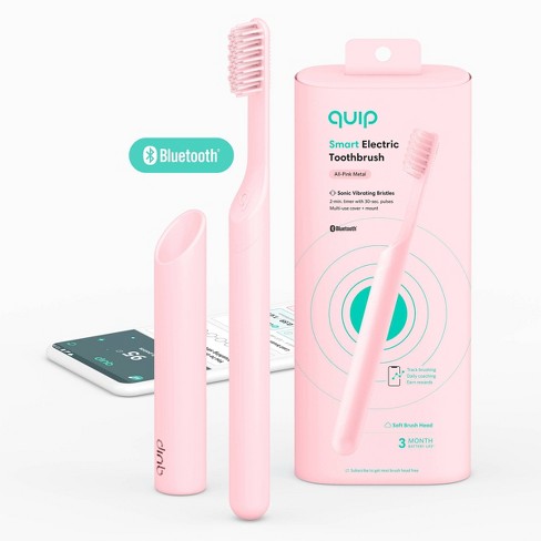 quip Metal Smart Electric Toothbrush Starter Kit - 2-Minute Timer, Bluetooth, Free App + Travel Case - 2pk - image 1 of 4