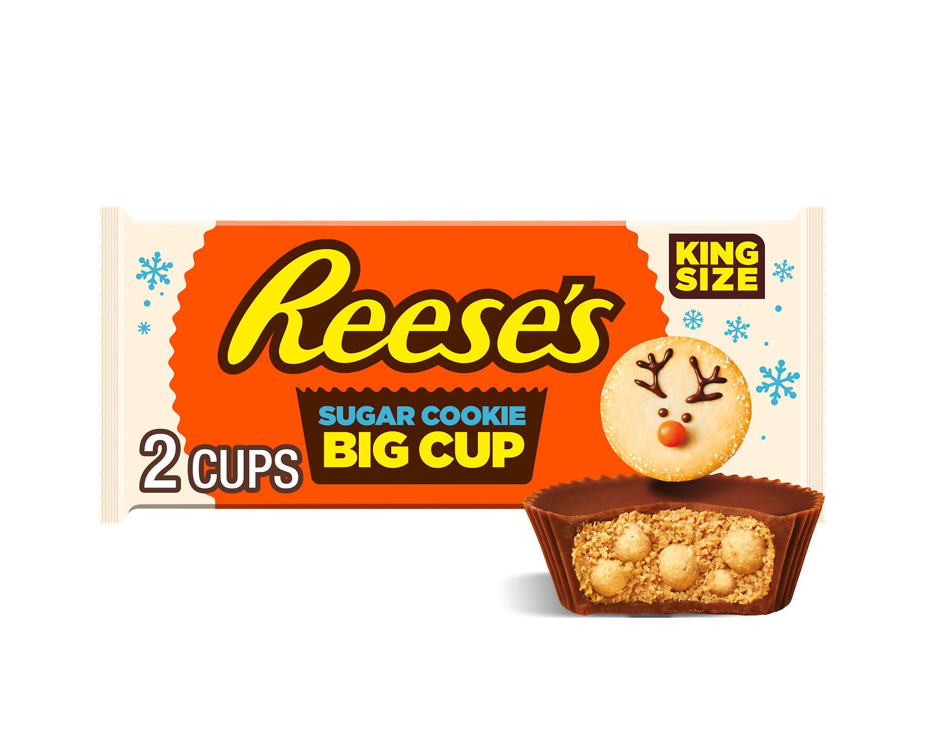 Reese's Christmas Milk Chocolate Peanut Butter Sugar Cookie Candy King Size - 2.6oz