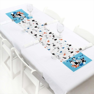 Big Dot of Happiness Pawty Like a Puppy - Petite Dog Baby Shower or Birthday Party Paper Table Runner - 12 x 60 inches