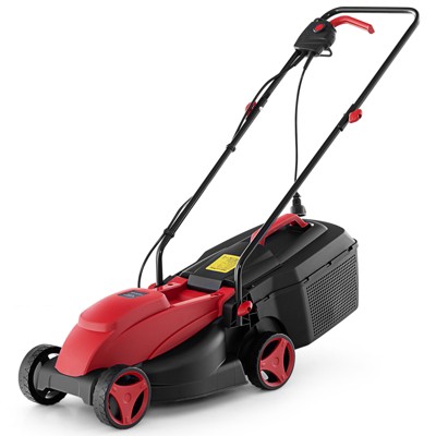 Tangkula Electric Lawn Mower 13" 10 Amp Corded Lawnmower with 25 L Grass Collection Box Red