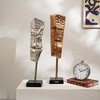 TopComfy Decorative Object Set of 2 Modern Abstract Aluminum Sculptures with Black Base for Contemporary Decor, Gold, 4.5"*4.5"*22.5" - 2 of 4