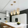 TOBILI 4" Modern Crystal Pendant Light - 3 Pack, Adjustable Hanging Ceiling Lamp with Crystal Prism Design for Dining Room, Kitchen-Golden Finish - 3 of 4