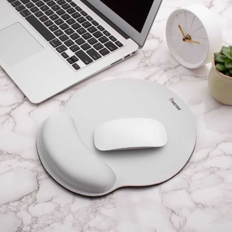 Insten Mouse Pad with Wrist Support Rest, Ergonomic Support, Pain Relief Memory Foam, Non-Slip Rubber Base, Round, 10 x 9 inches, 2 of 10