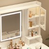 TopComfy Makeup Mirrors Large Vanity Table Set Makeup Vanity Dressing Table with Mirror 6 Drawers Shelves for Bedroom, White, 44.49"*22.44"*7.28" - 3 of 4