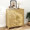 Vlsrka 31.5-Inch Rustic Wood Sideboard with Fluted Doors and Adjustable Shelves – Ideal for Dining Room, Living Area, or Entryway. - 3 of 4