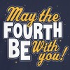 Juniors Womens Star Wars May the Fourth Be With You Gold and White T-Shirt - 2 of 4