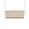 Porch Swing, Hanging Porch Swing With Woven Ropes, Removable Cushion And Cushion Cover, Pillow, Iron Frame - 2 of 4