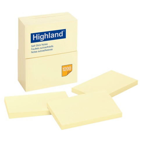 Highland™ Notes, 3 in x 5 in, Yellow, 12 Pads/Pack - image 1 of 1