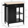 NicBex 1 Drawer Rolling Kitchen Island Cart with 1 Cabinet and 2 Open Shelves,Kitchen Island on Wheels with Towel Rack,Island Table for Kitchen - 3 of 4