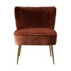 WestinTrends Phoebe Upholstered Tufted Velvet Accent Chair With Metal Leg - 3 of 4