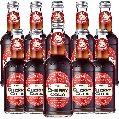 Fentimans Botanically Brewed Cherry Cola Sparkling Soda, 10 Pack, 9.3 fl oz Bottles – Premium Craft Soda/Mixer for Cocktails & Refreshing Drinks