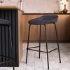 LeisureMod Servos Modern Barstool with Upholstered Faux Leather Seat and Powder Coated Iron Frame - image 2 of 4