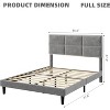 Velvet Bed Frame with Headboard, Modern Upholstered Platform Bed, Mirror Stainless Steel Decoration, Wooden Slats Support - 2 of 4