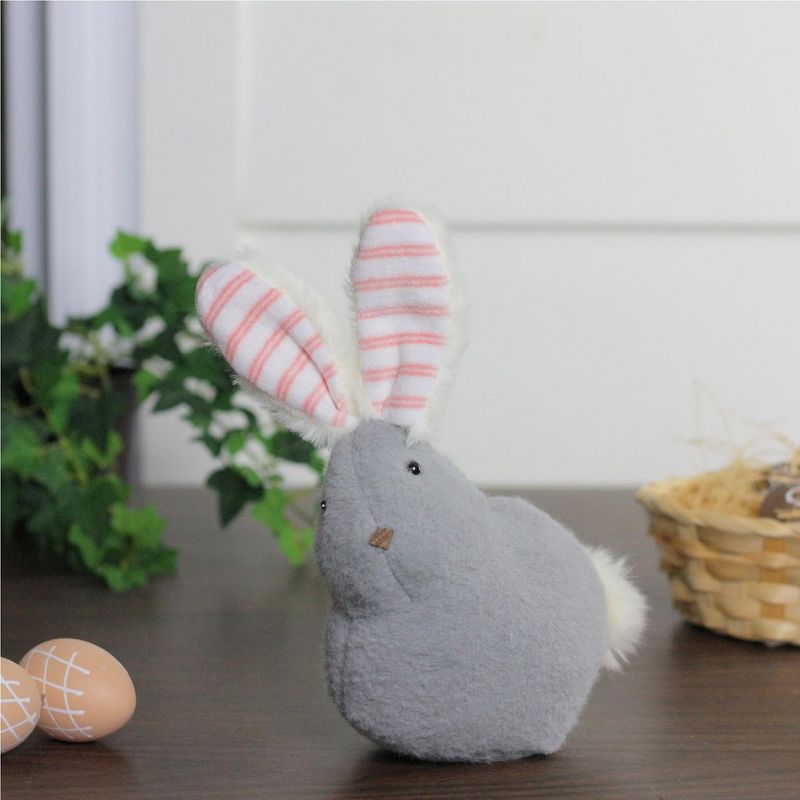 Northlight 8" Plush Bunny Easter Rabbit Spring Figure - Gray/White, 3 of 4