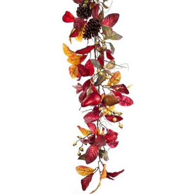 Melrose 5' x 6" Artificial Foliage with Pine Cones and Pears Autumn Garland