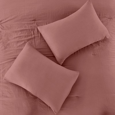 Queen Dark Rose Microfiber Down Alternative Comforter Set