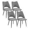 Set of 4 Dining Chairs Upholstered Dinner Chairs Armless Chairs Accent Chairs with Padded Seat & Metal Legs - Modernluxe - 4 of 4