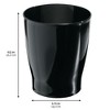 Small Round Plastic Bathroom Trash Can, Set of 4, Black, Made in USA - 3 of 4