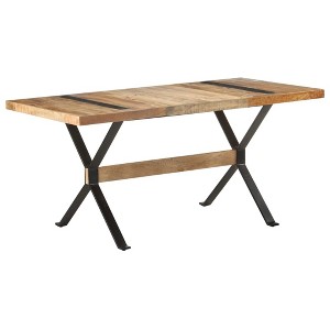vidaXL Dining Table Rough Mango Wood Finish - 1 of 2