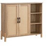 35" Sideboard Storage Cabinet with Rattan Doors & Adjustable Shelf, Bathroom Cabinet Natural Style Coffee Bar Accent Cabinet for Living Room Entryway - 4 of 4