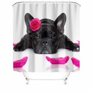 Dog Lying On The Ground Shower Curtains for Bathroom Waterproof Fabric Bath Curtain Durable Soft Stylish Bathroom Decor 72x72 Inch - 1 of 1