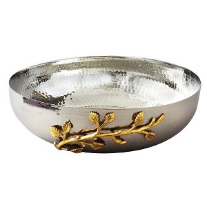 Jiallo  Gilt Leaf Hammered Salad Bowl 12" Dia - 1 of 1